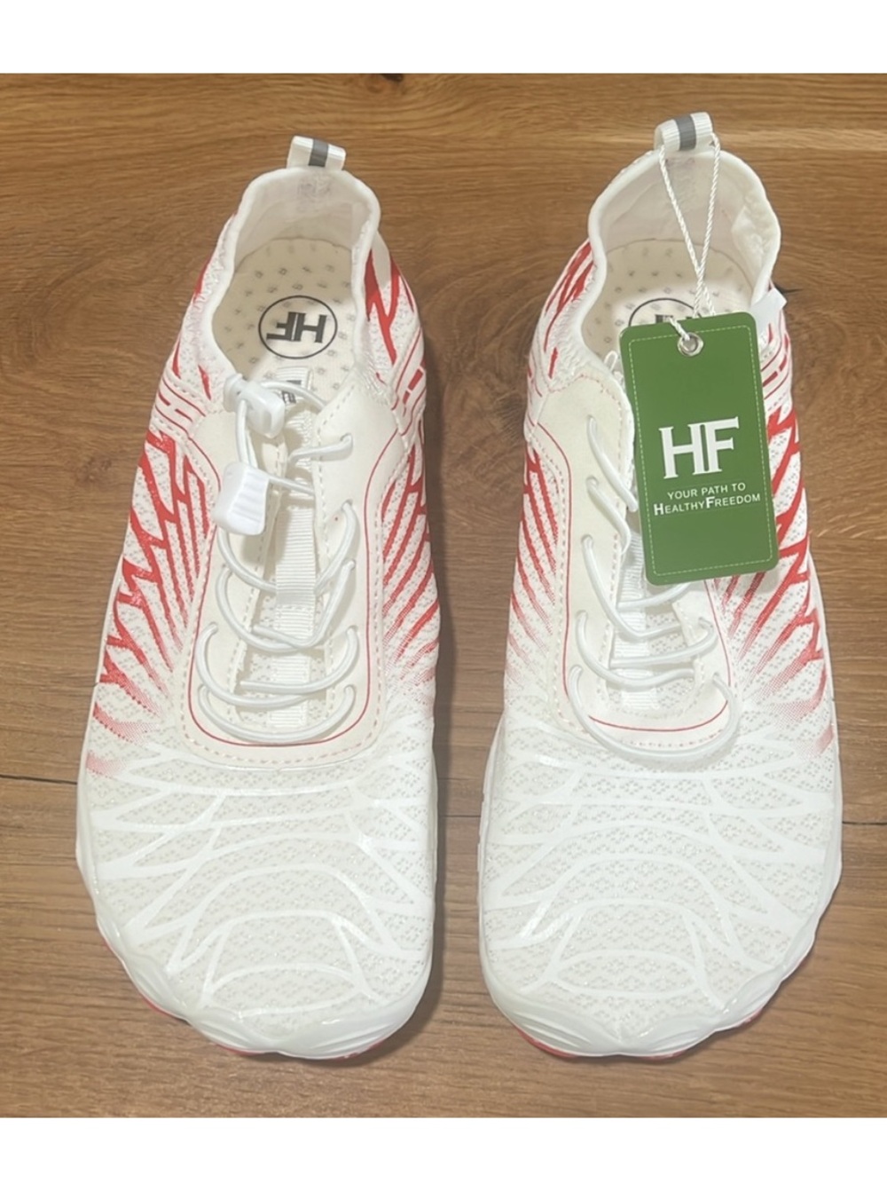 NWT Hike Lorax Barefoot Shoes White Red Wide Toe M 10-10.5 | W 12-12.5 | EU 43